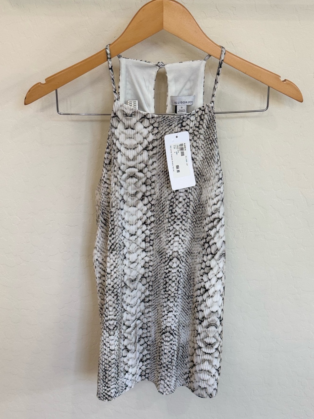 NWT Allison Joy Evereve Ianna Pleated Snake Halter Blouse Size Small